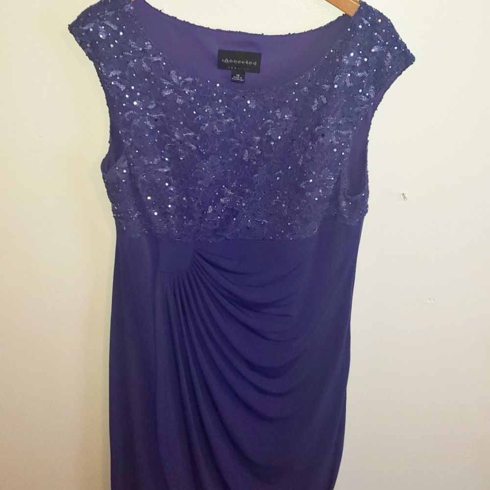 Women's Sequined Lace Faux-Wrap

Dress